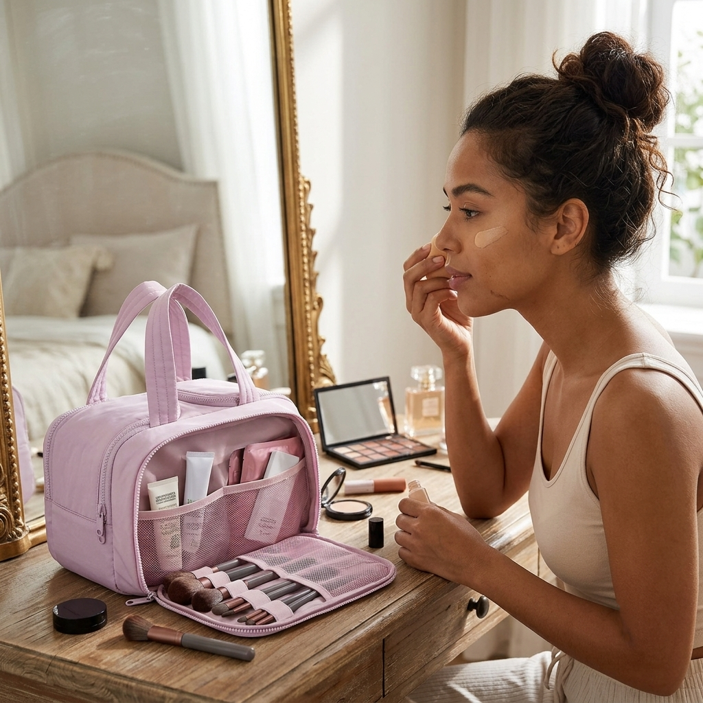 Beauty Travel Bag - Waterproof Makeup & Toiletry Organizer Case