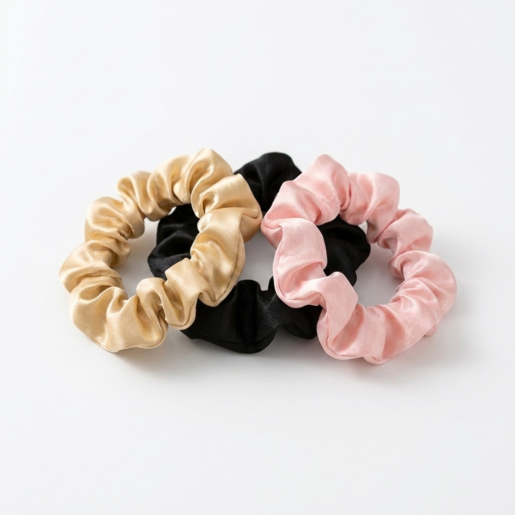 Silk Scrunchie Set - Anti-Damage Satin Hair Ties for Strong, Frizz-Free Hair